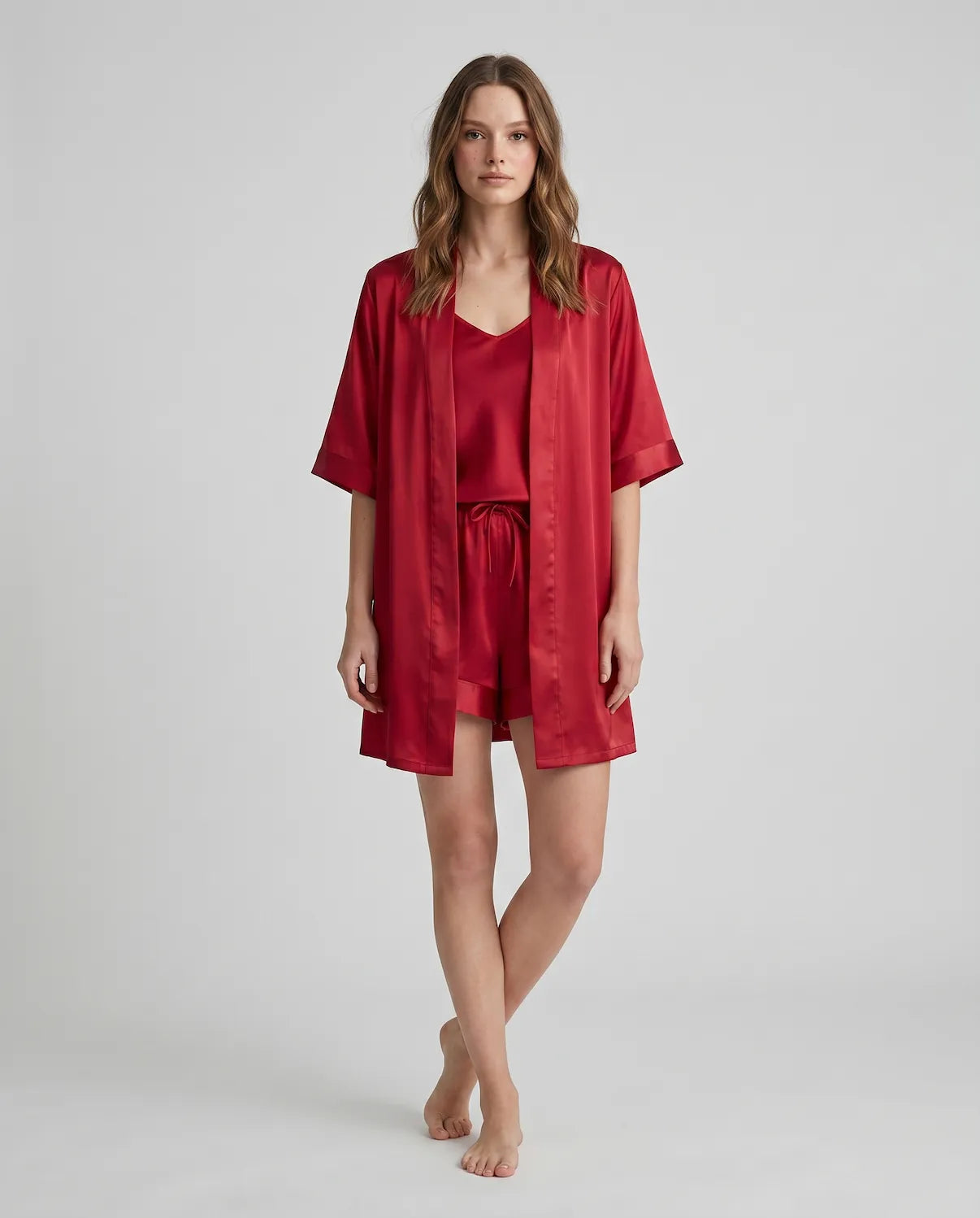 4pcs Silk Sleepwear Set
