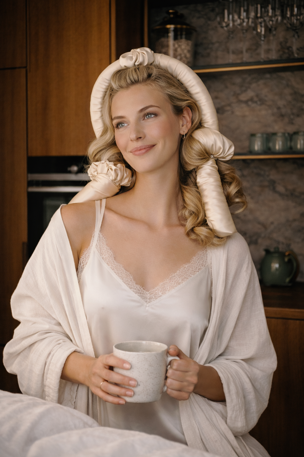 Heatless curler Beige