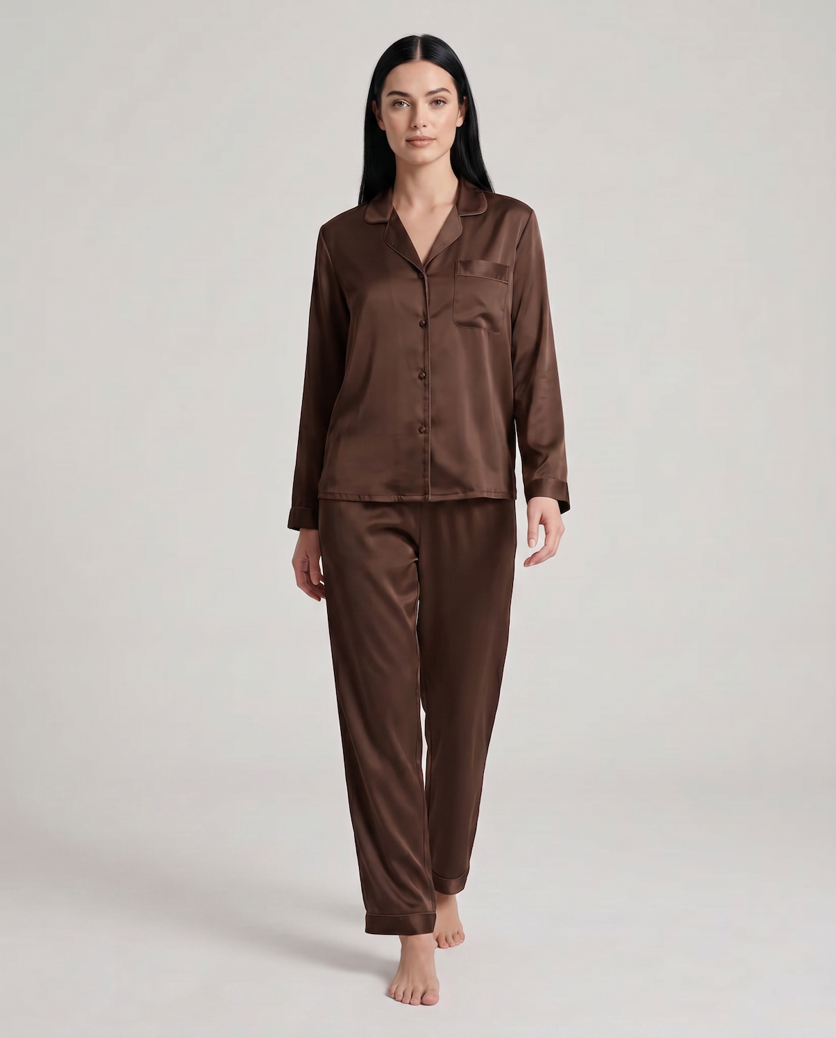 Brown Long Sleeve Sleep Set