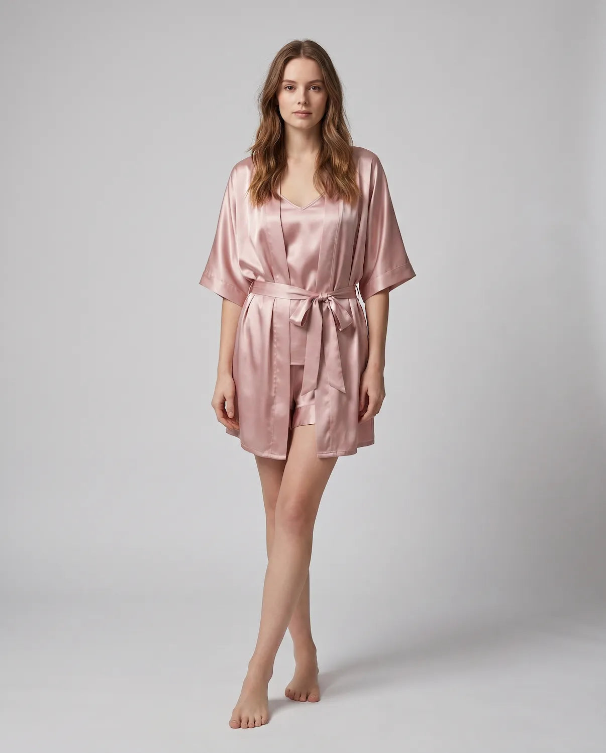 4pcs Silk Sleepwear Set