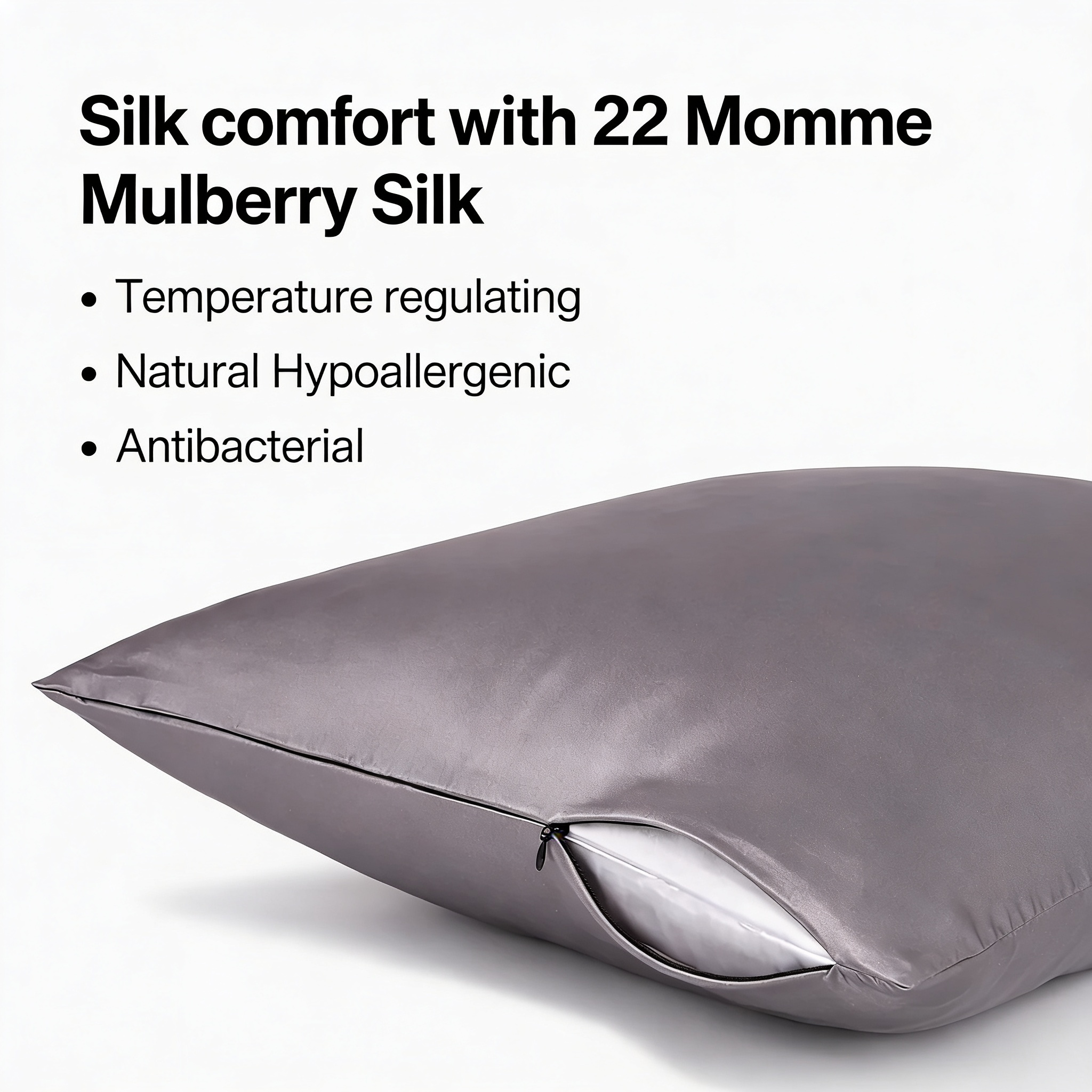 Silk Pillowcase Dark Grey